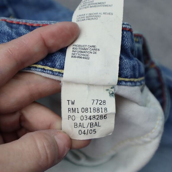 Tommy Hilfiger Pants Womens 16 Blue Bootcut High Rise Cotton Button Denim Jeans - Picture 6 of 16